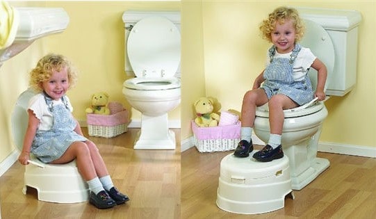 little girl on toilet