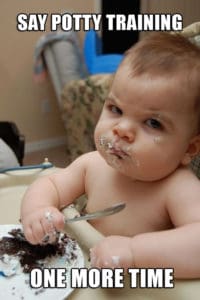 baby eating cake